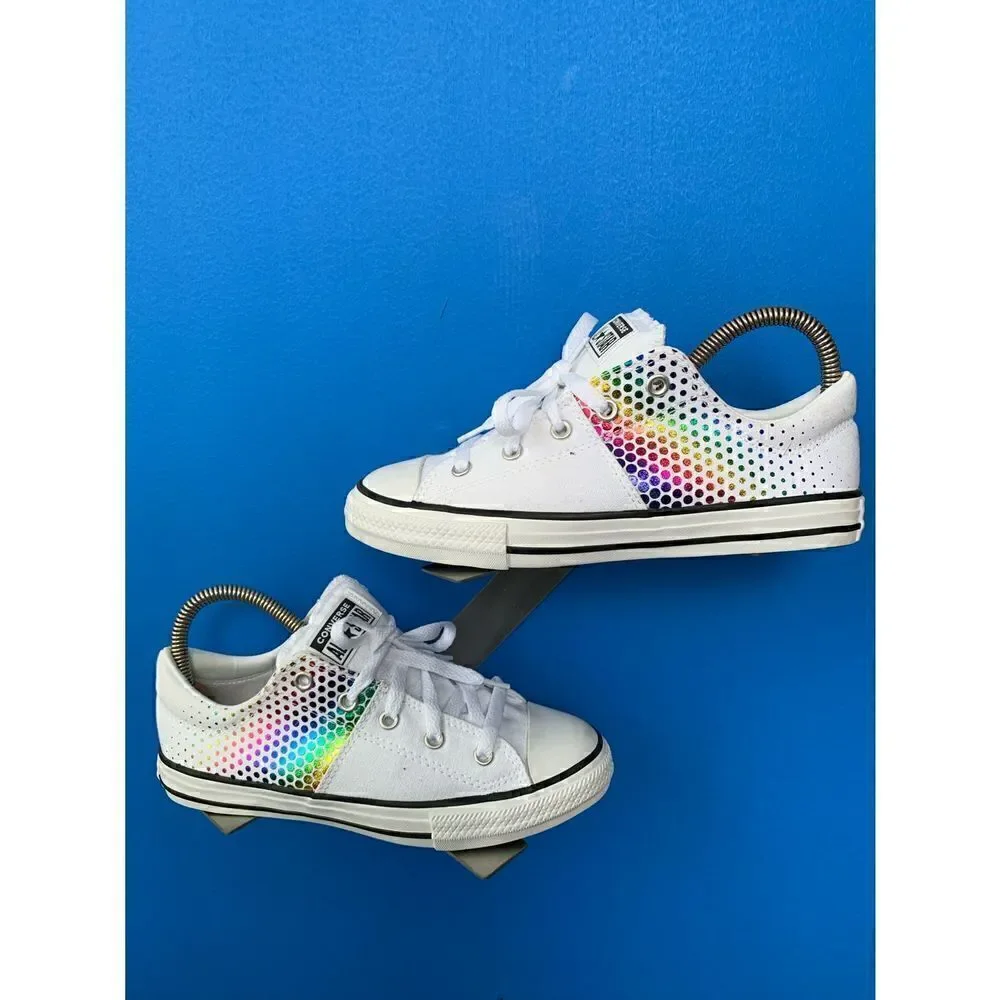 Converse Rainbow Dot Madison Shoes Sneaker Youth sz 3 White 666308F